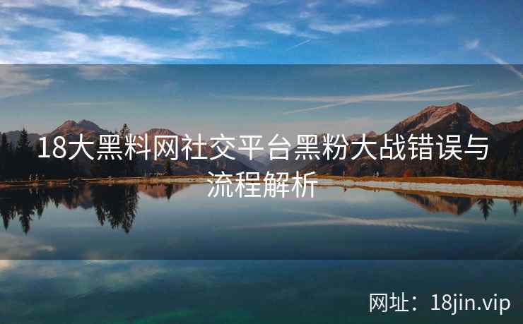 18大黑料网社交平台黑粉大战错误与流程解析