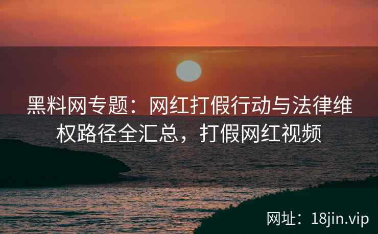 黑料网专题：网红打假行动与法律维权路径全汇总，打假网红视频