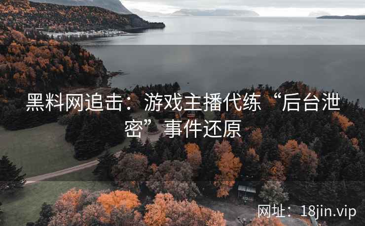 黑料网追击：游戏主播代练“后台泄密”事件还原