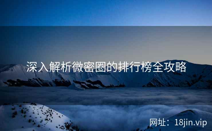深入解析微密圈的排行榜全攻略