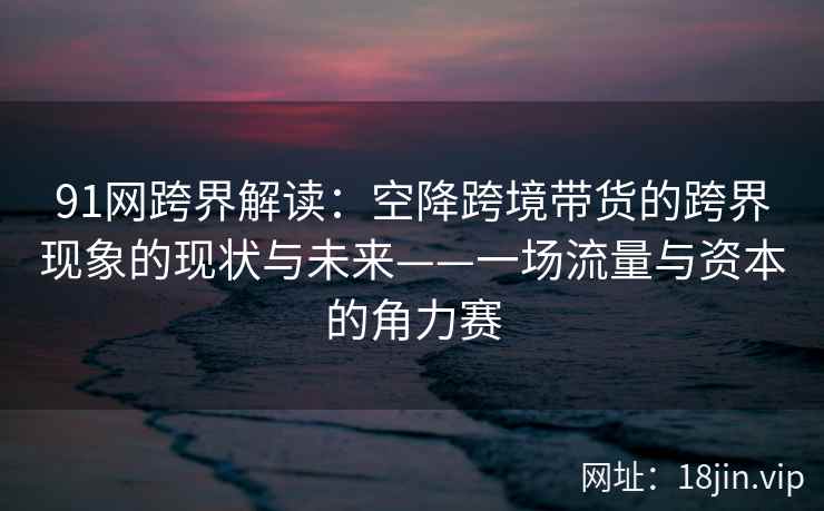91网跨界解读：空降跨境带货的跨界现象的现状与未来——一场流量与资本的角力赛  第2张
